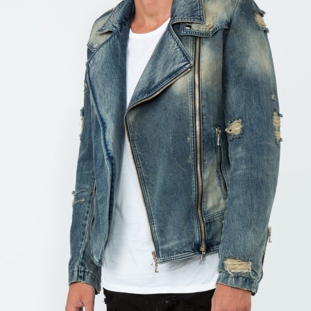 Balmain Denim Biker Jacket